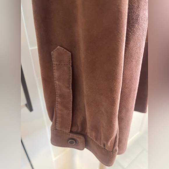 NWT Brunello Cucinelli Rich Brown Italian Leather Suede Shirt Size 40 Women’s - Picture 10 of 13